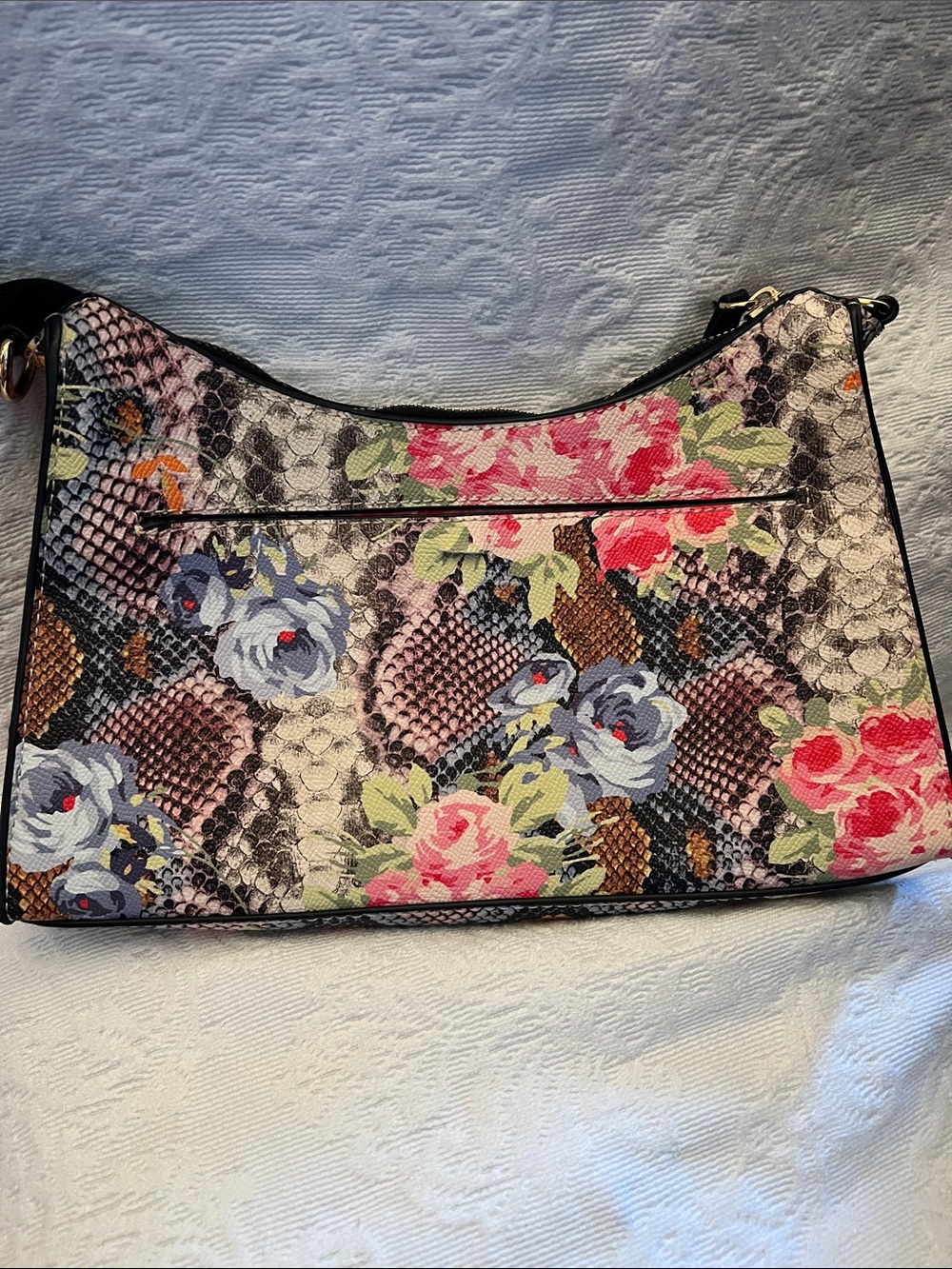 Betsey Johnson floral and snakeskin print shoulder bag- small - Picture 3 of 6